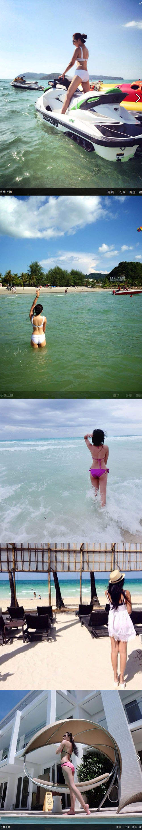 大馬草帽妹Evonne Ching　海灘上最美的背影就是她